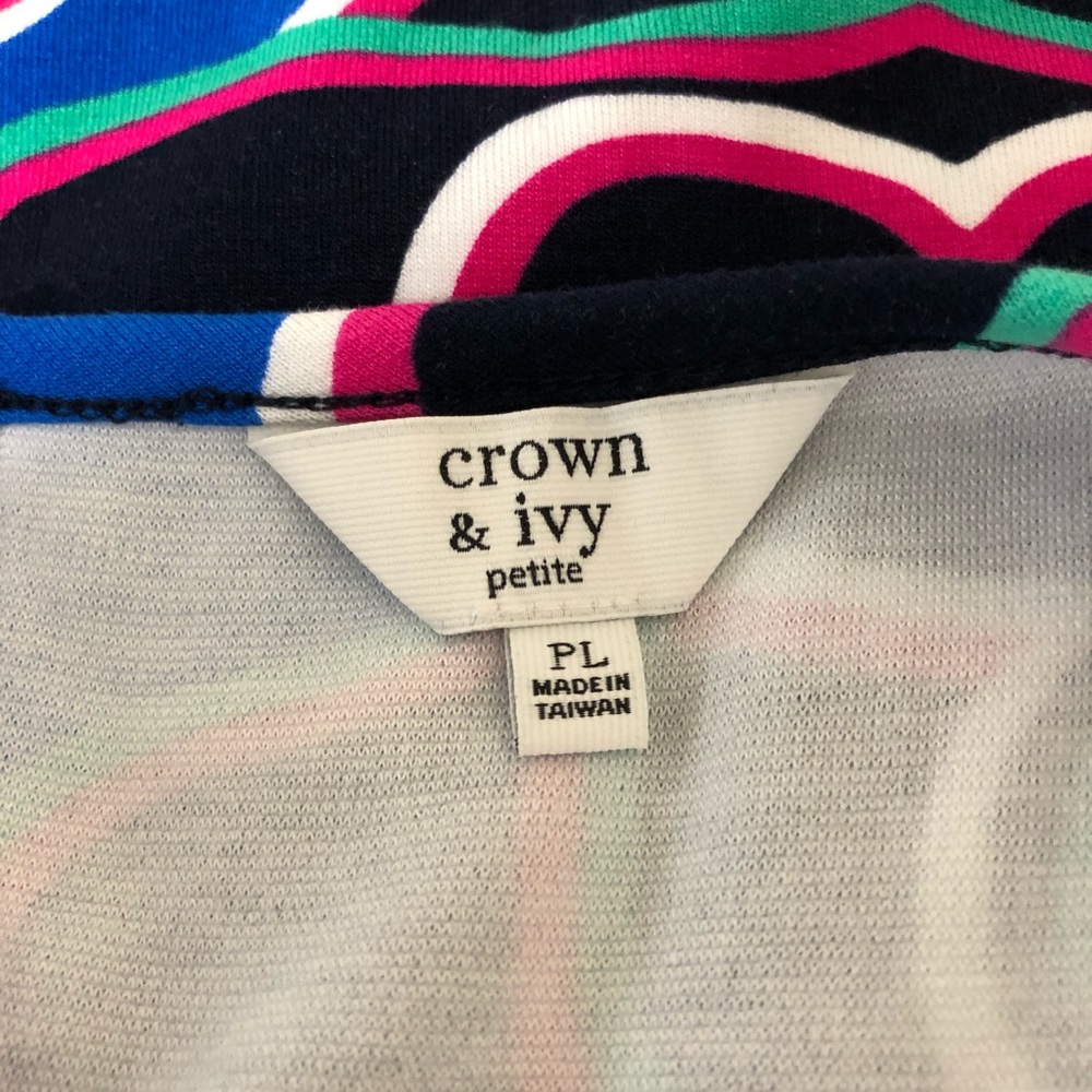 Crown & Ivy Ponte A-line Scalloped Floral Size LP - Picture 4 of 8